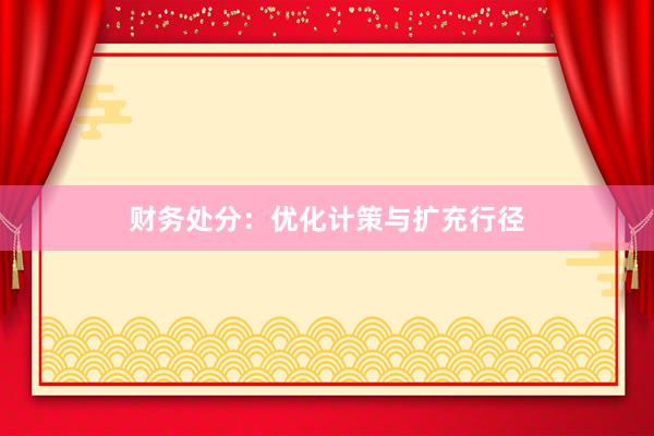 财务处分：优化计策与扩充行径